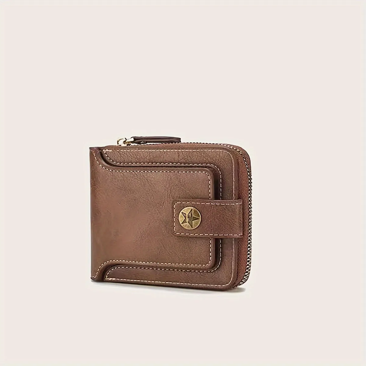 1pc Mens Fashionable Tree Pattern Zipper Wallet - Stylish Card Organizer with Secure Coin Pouch - Durable PU Material for Business or Everyday Use - Perfect Gift for Him