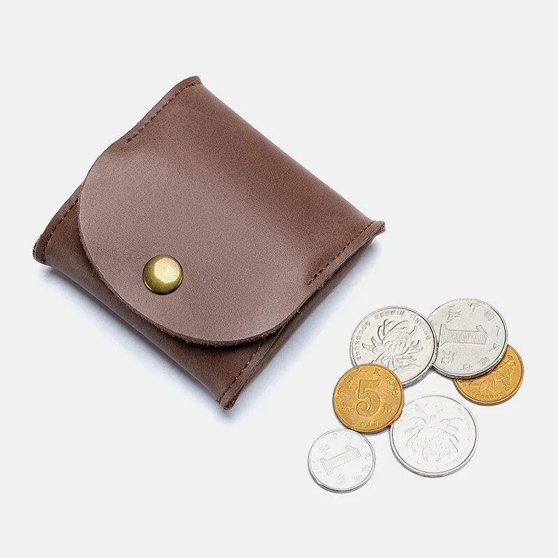 elvesmall Women Genuine Leather Mini Retro Coin Bag Small Storage Bag Earphone Bag