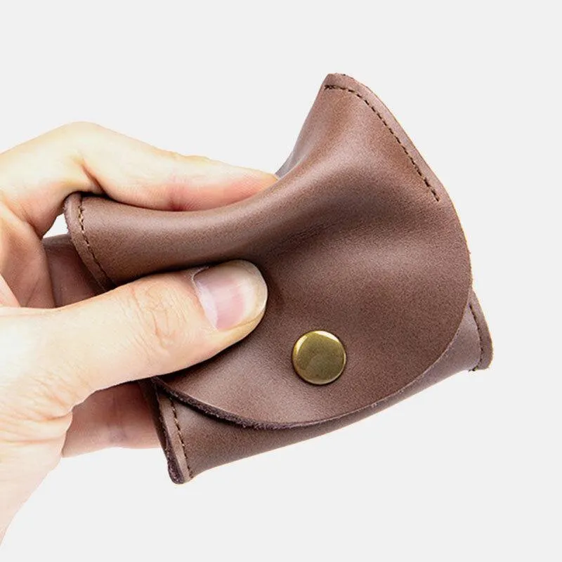 elvesmall Women Genuine Leather Mini Retro Coin Bag Small Storage Bag Earphone Bag