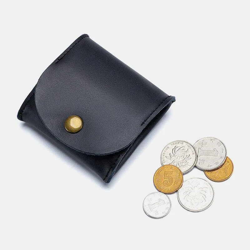 elvesmall Women Genuine Leather Mini Retro Coin Bag Small Storage Bag Earphone Bag