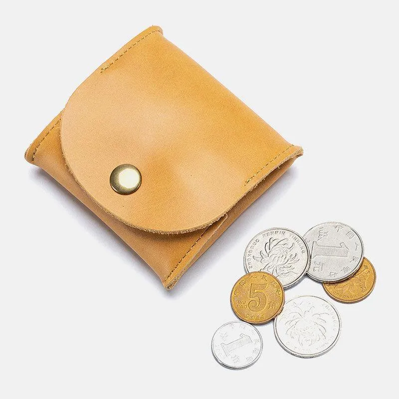 elvesmall Women Genuine Leather Mini Retro Coin Bag Small Storage Bag Earphone Bag