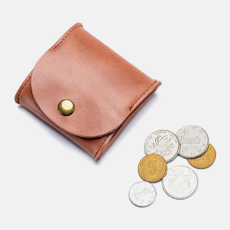 elvesmall Women Genuine Leather Mini Retro Coin Bag Small Storage Bag Earphone Bag