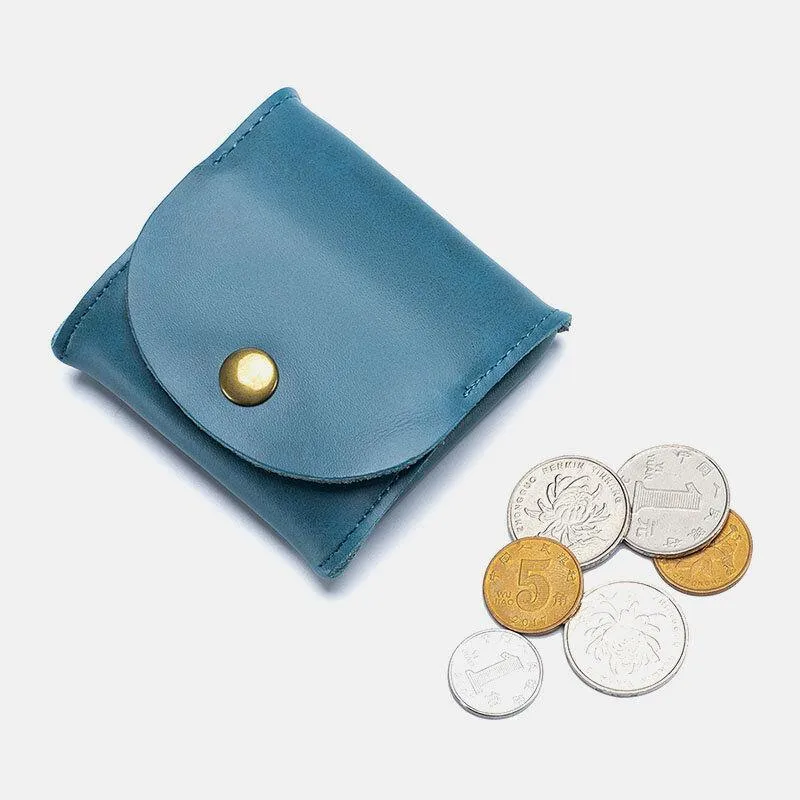 elvesmall Women Genuine Leather Mini Retro Coin Bag Small Storage Bag Earphone Bag
