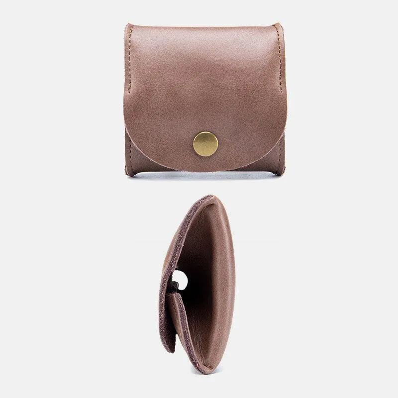 elvesmall Women Genuine Leather Mini Retro Coin Bag Small Storage Bag Earphone Bag