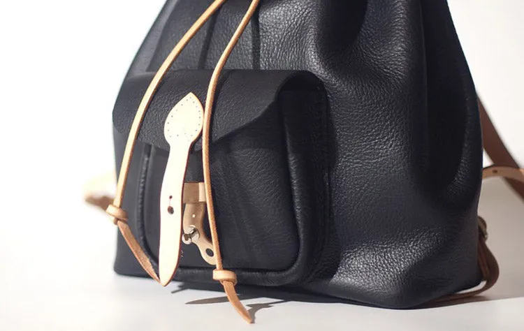 Fashion Womens Black Leather Backpack Bag Purse School Backpacks for Women