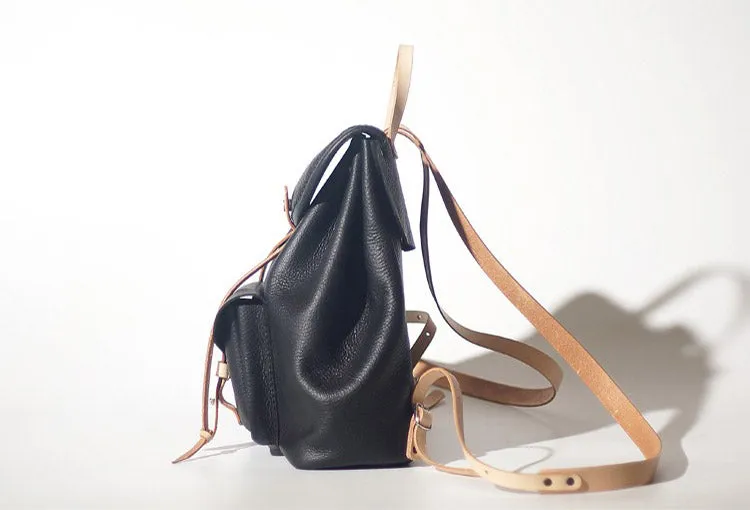 Fashion Womens Black Leather Backpack Bag Purse School Backpacks for Women