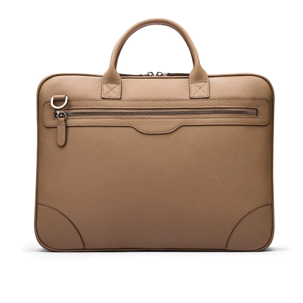 Fitzrovia Leather 16" Laptop Bag - Taupe