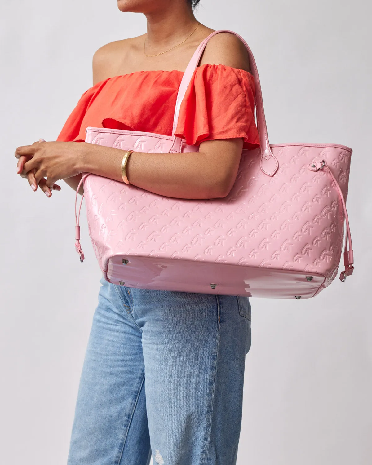 MONOGRAM GLAM TOTE - MIRROR LIGHT PINK