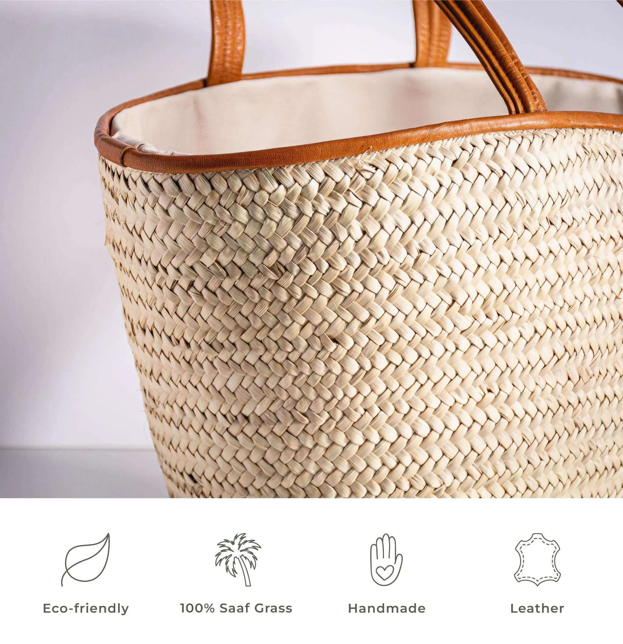 Shopping Bag Saaf with Leather L