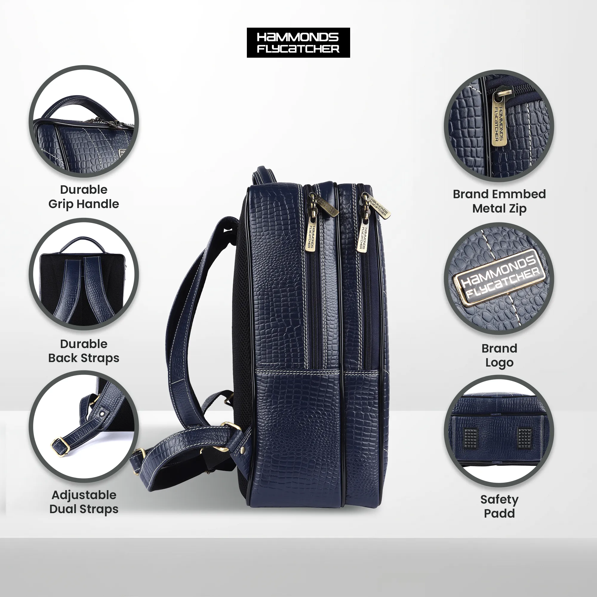 Stylish Leather Laptop Backpack - Best Travel Backpack with Multiple Compartments - Fits up to 16 Inch Laptop