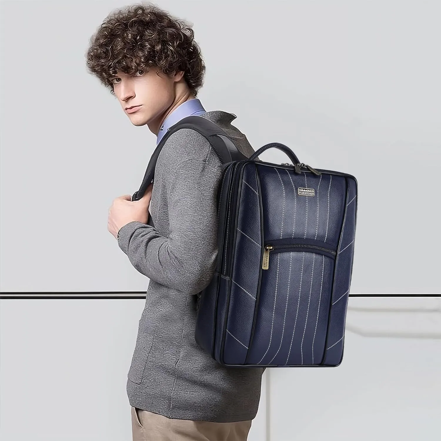 Stylish Leather Laptop Backpack - Best Travel Backpack with Multiple Compartments - Fits up to 16 Inch Laptop