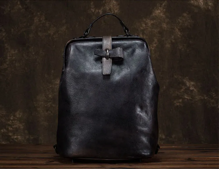 Vintage Ladies Leather Rucksack Handbag  Backpack Purse For Women