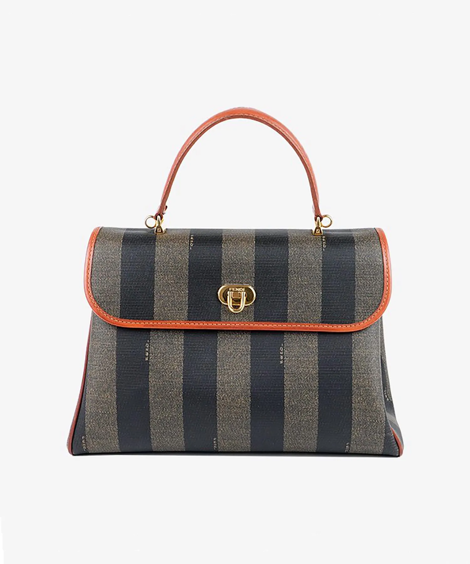 【WOMEN】FENDI ペカン柄トップハンドルバッグ カーキ×ブラウン ヴィンテージ