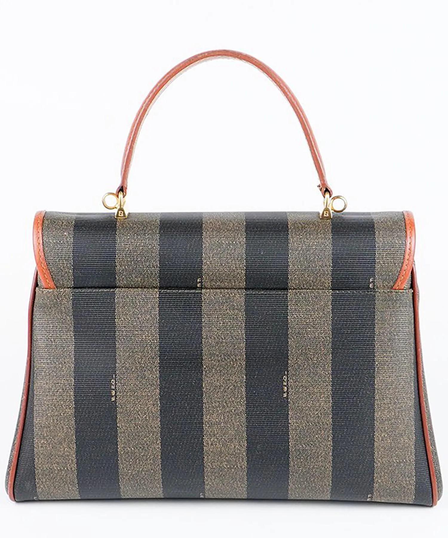 【WOMEN】FENDI ペカン柄トップハンドルバッグ カーキ×ブラウン ヴィンテージ