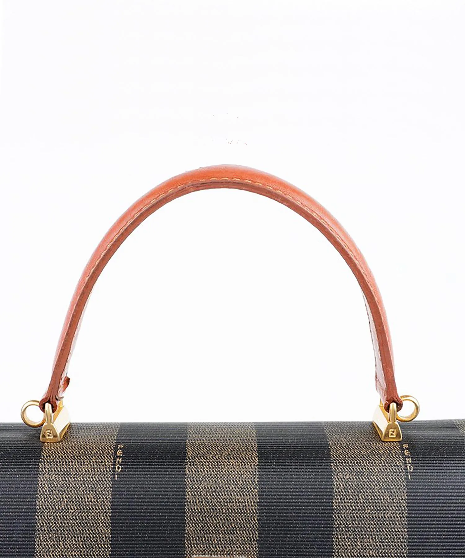 【WOMEN】FENDI ペカン柄トップハンドルバッグ カーキ×ブラウン ヴィンテージ